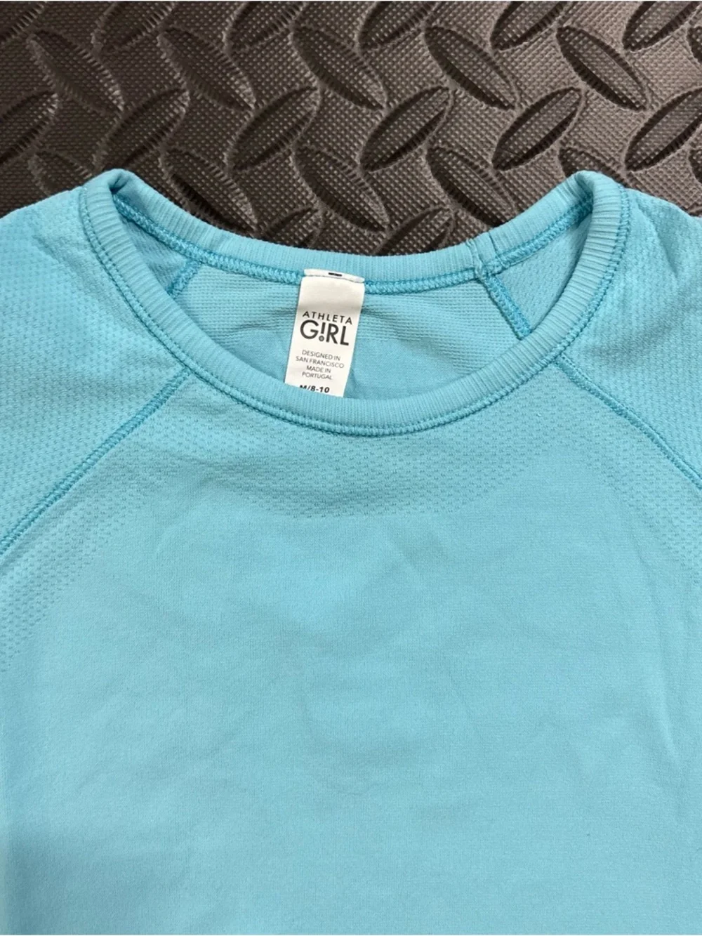 Athleta Girl Blue Athletic Tee Shirt Size M 8-10 Activewear